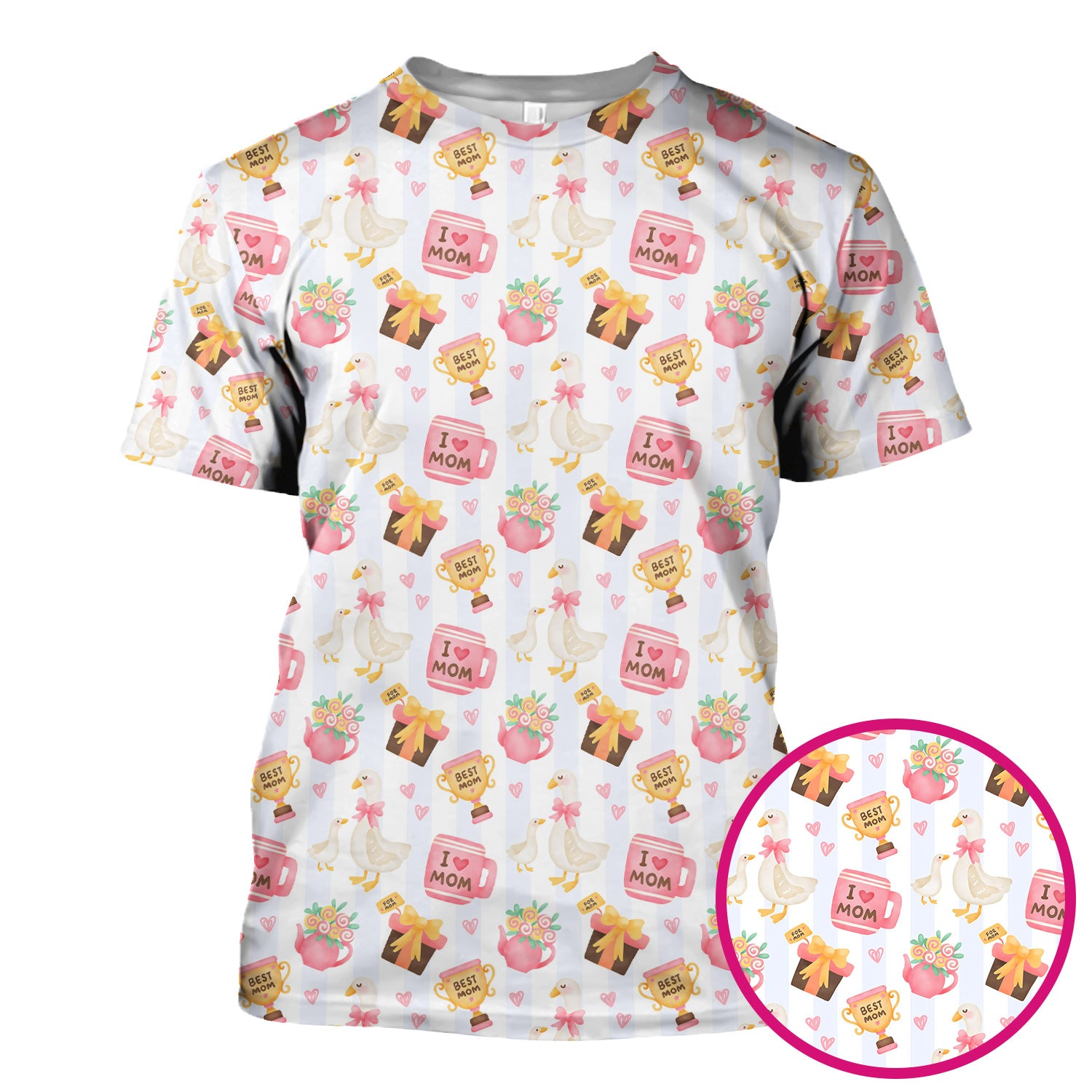 Sweet Nurse Mom Goose Gift Trophy Pattern Scrub Top, Comfortable Scrubs for Nurses