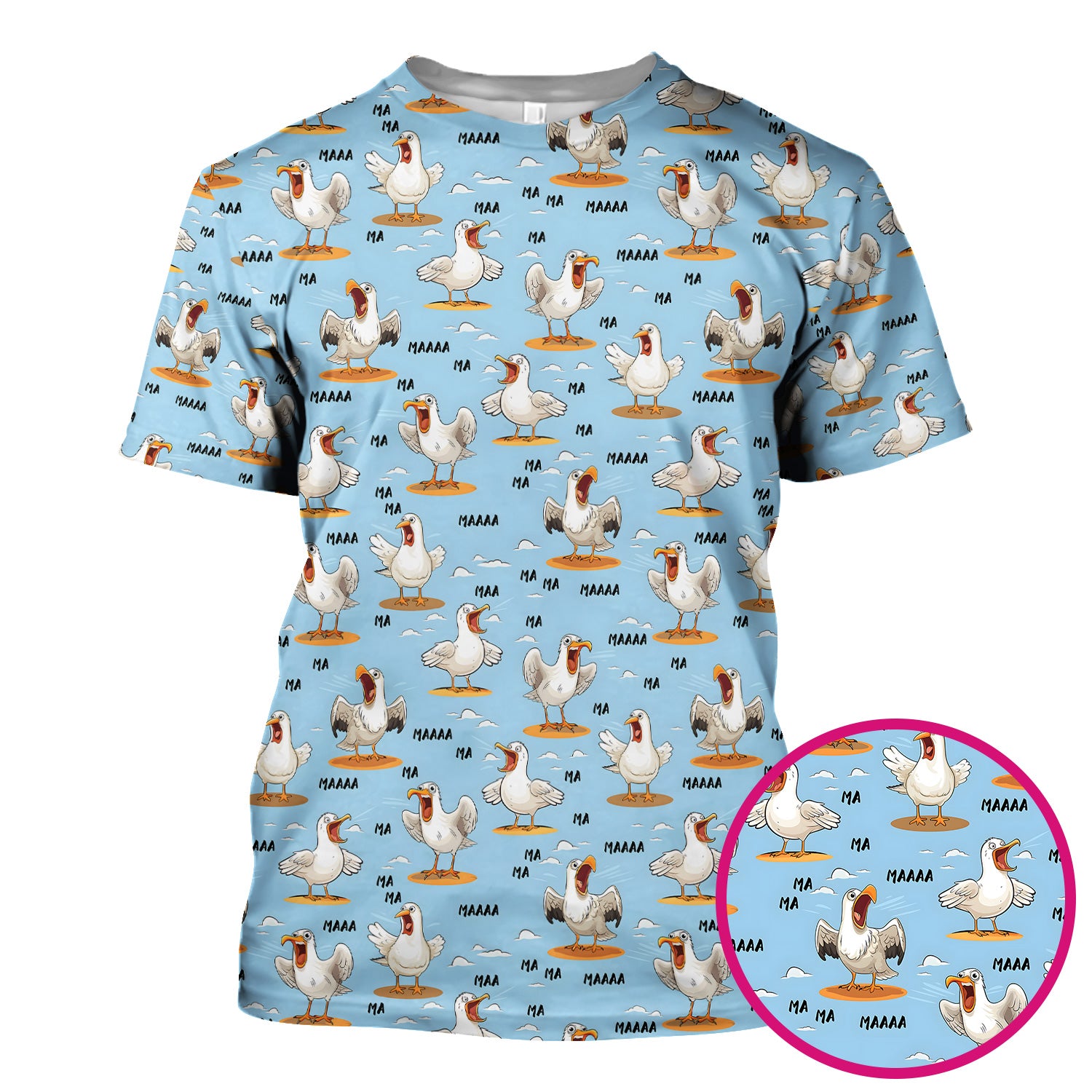 Funny Screaming Seagull Sky Pattern Scrub Top, Comfortable Scrubs for Nurses