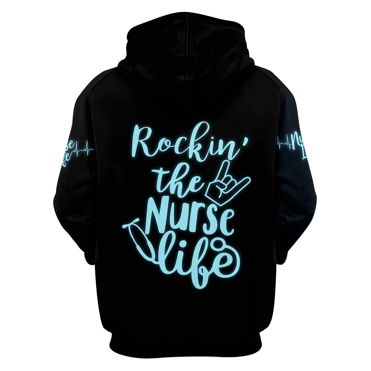 Custom Skeleton Hand Nurse Scrub Top - Rockin the Nurse Life  Quote - Gift for RN, CNA, LPN, Healthcare Worker