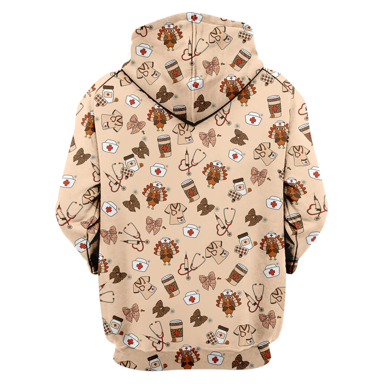 Funny Nurse Thanksgiving Scrub - Turkey & Stethoscope Medical Design - Gift for RN LPN Healthcare Workers