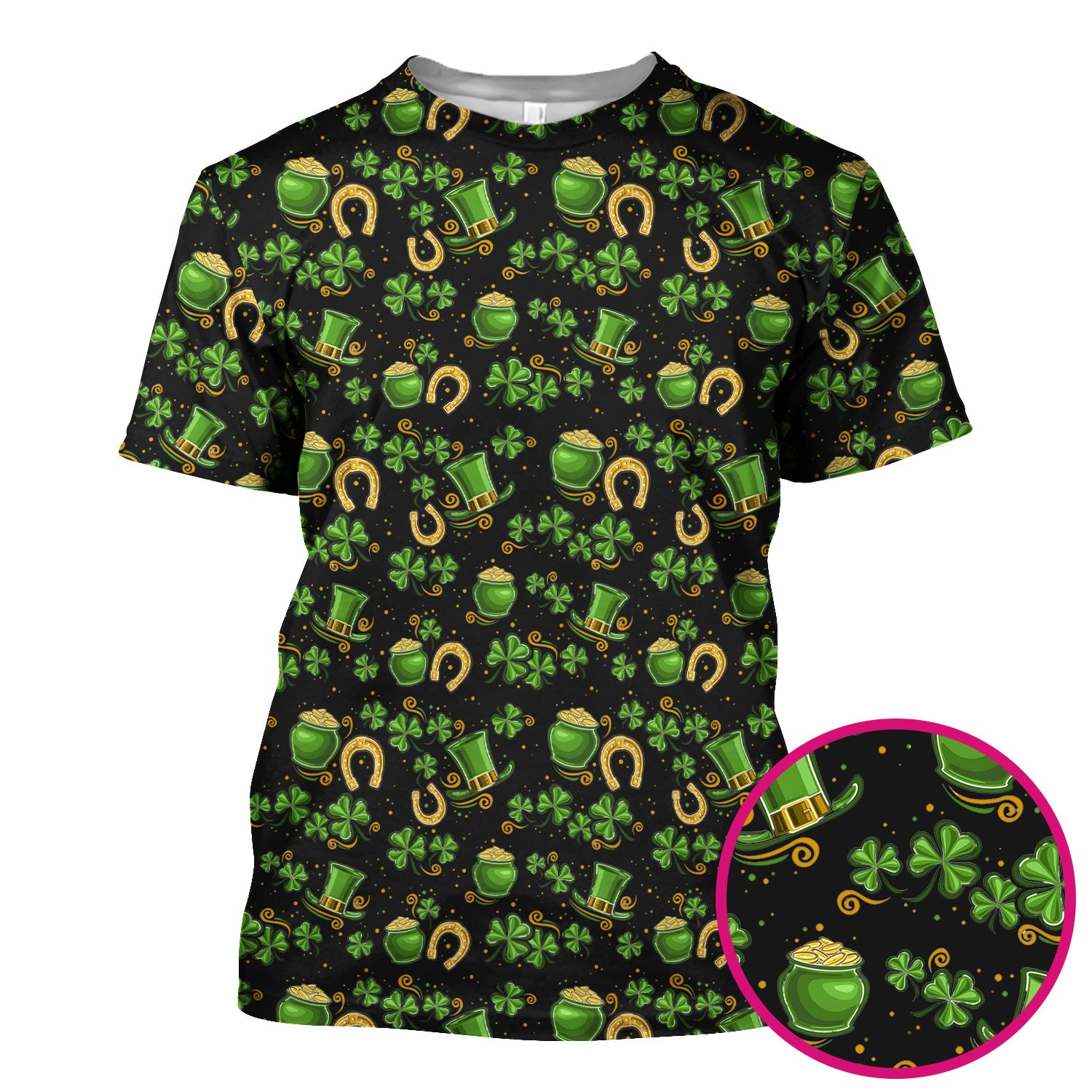 St. Patrick Shamrock Pattern Scrub Top, Comfortable Scrubs for Nurses