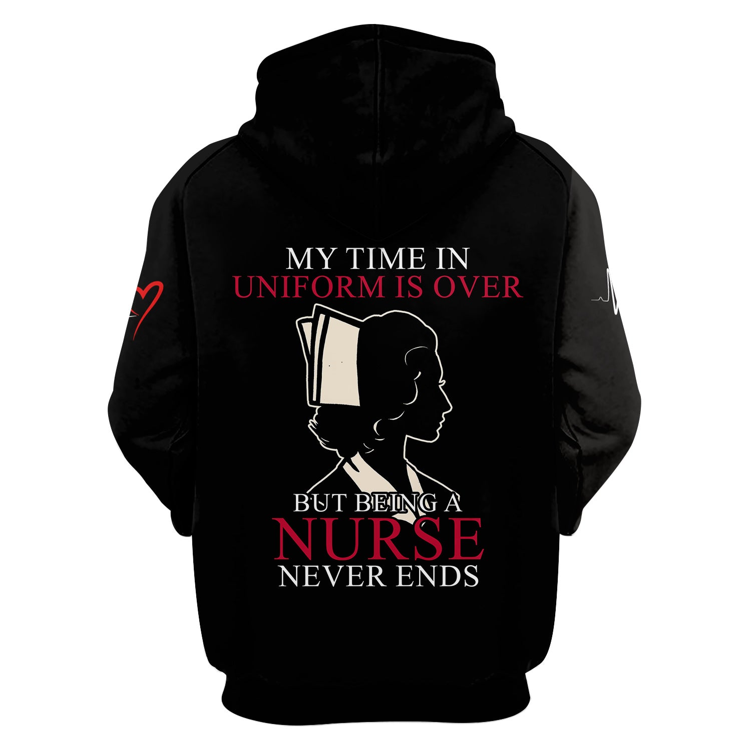 Personalized Retired Nurse Scrub Top - My Time In Uniform Is Over Quote - Custom Name Gift for RN CNA LPN
