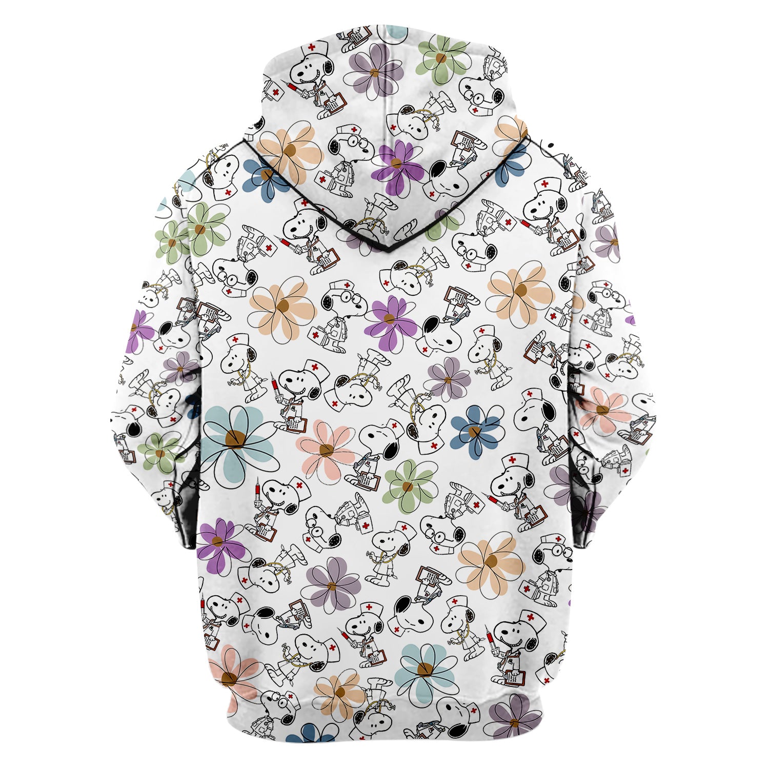 Funny Dog Doctor Scrub Top – Cute Cartoon Puppy & Flower Graphic - Gift for RN LPN CNA Healthcare Workers