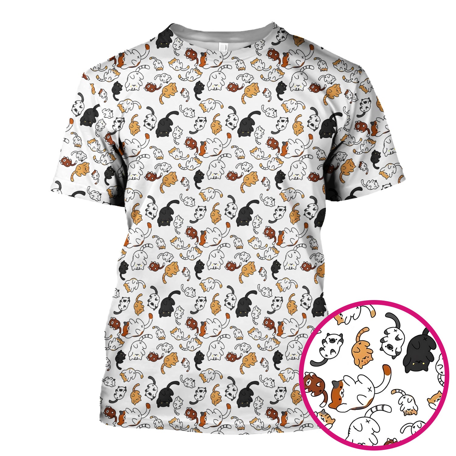Funny Cat Scrub Top, Cute Cat Pattern Nurse Shirt For Women, Breathable Fabrics Nursing Uniform