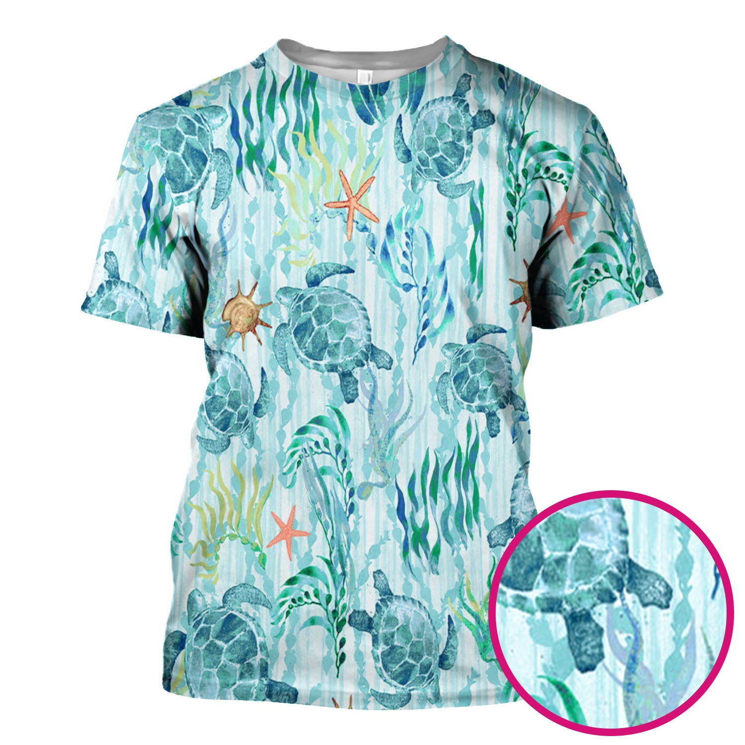 Sea Turtle Ocean Watercolor Print Scrub Top, Comfortable Scrubs for Nurses