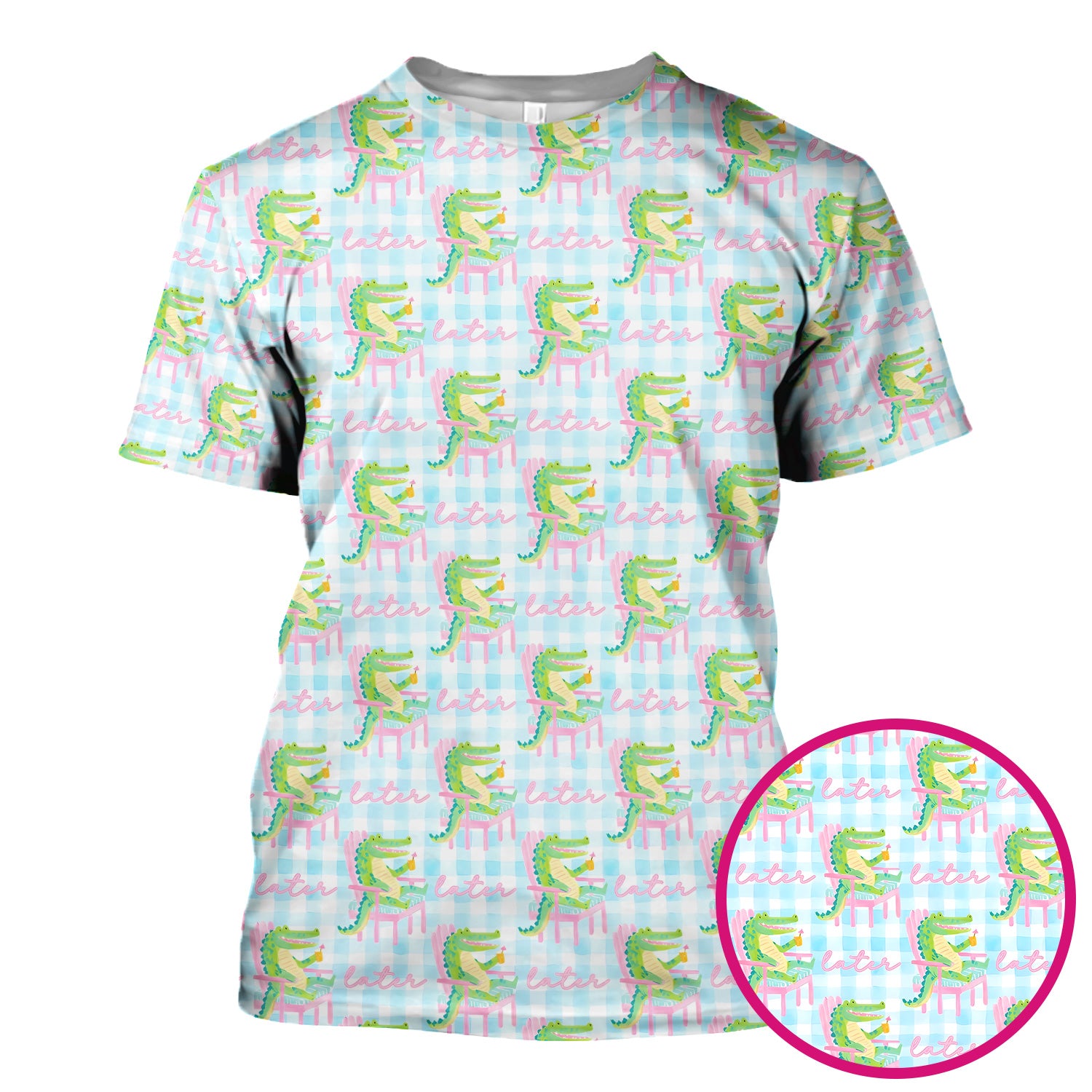 Funny Lazy Crocodile Later Pattern Scrub Top, Comfortable Scrubs for Nurses