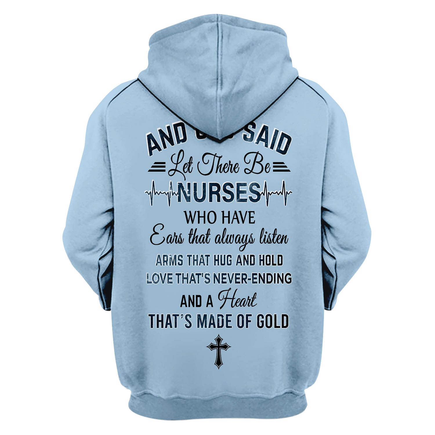 Personalized Religious Nurse Scrub Top - Cross & Heart Quote with Stethoscope Floral Design - Gift for Christian Nurses Medical Workers
