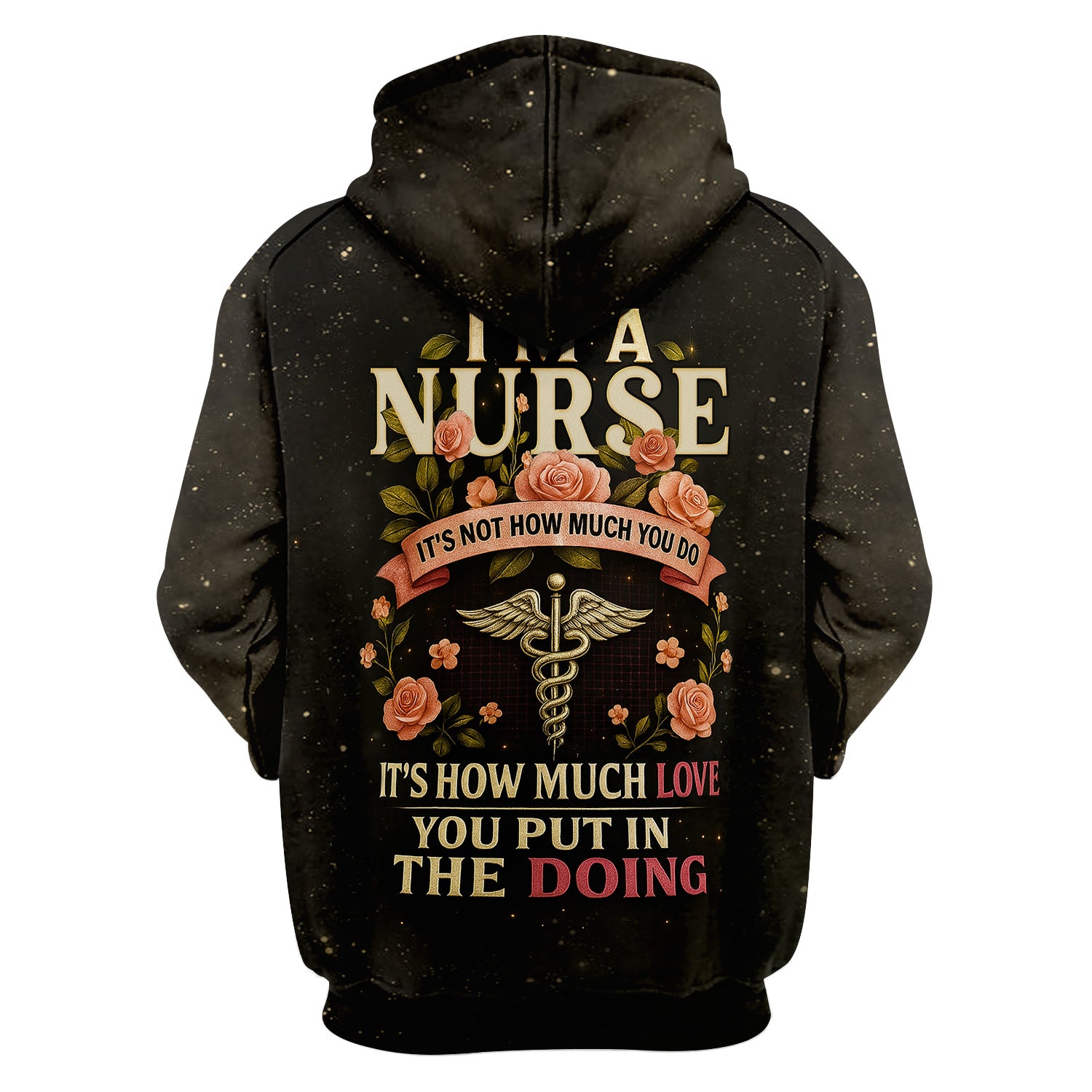 Custom Name Nurse Scrub Shirt - Stethoscope Pocket Tools & Flower Inspiration Design - Appreciation Gift for RN CNA LPN Healthcare Workers