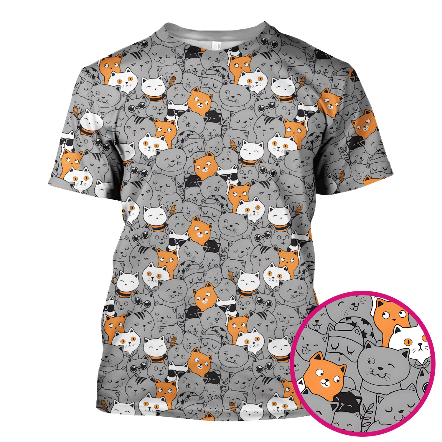 Funny Cats Cute Expressions Pattern Scrubs Top, Comfortable Scrubs for Nurses