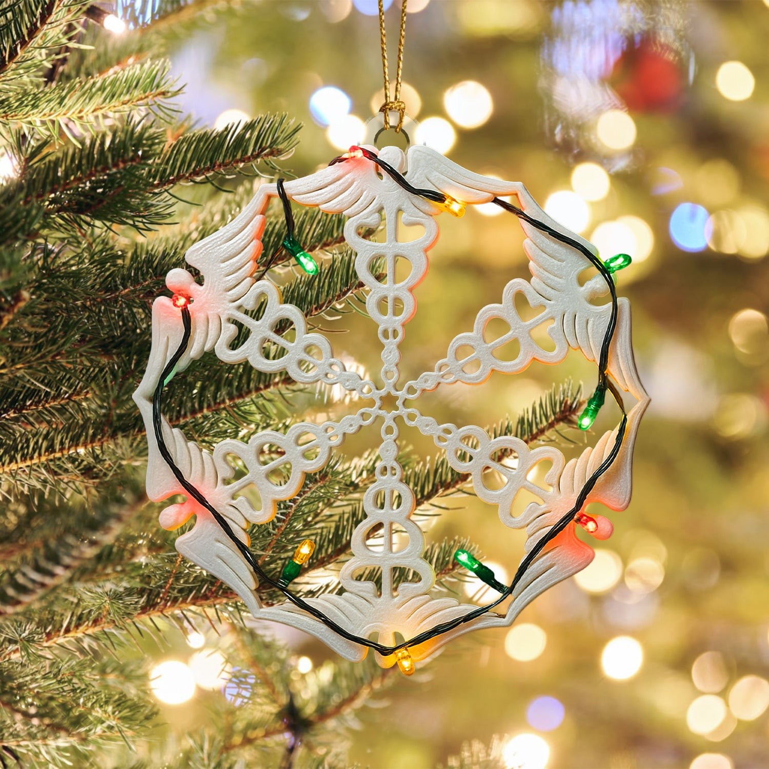 Stethoscope Snowflake Ornament – Funny Medical Christmas Decoration – Unique Holiday Gift for RN, LPN, CNA, and Doctor