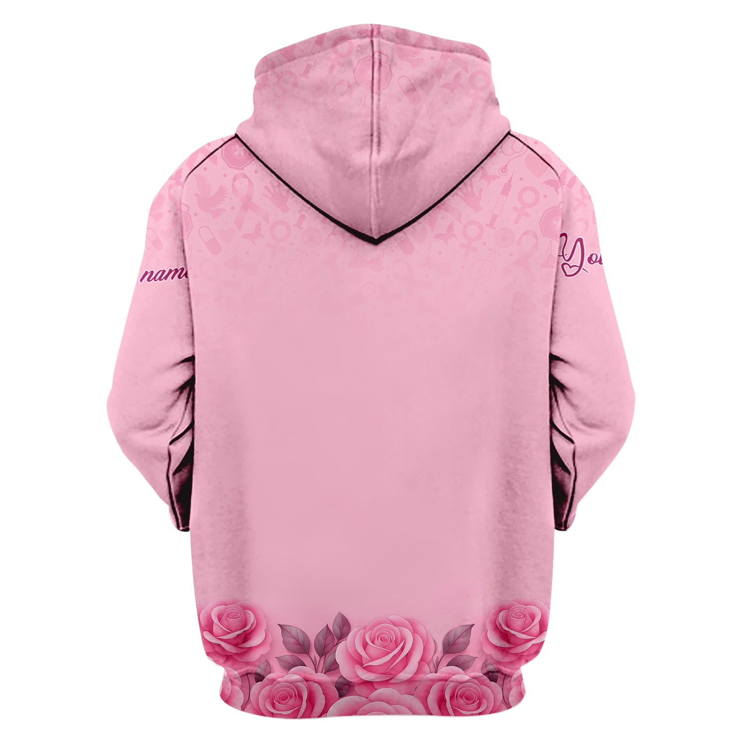 Personalized Breast Cancer Fighter Shirt - Pink Boxing Gloves & Rose Floral Design - Gift for RN LPN CNA