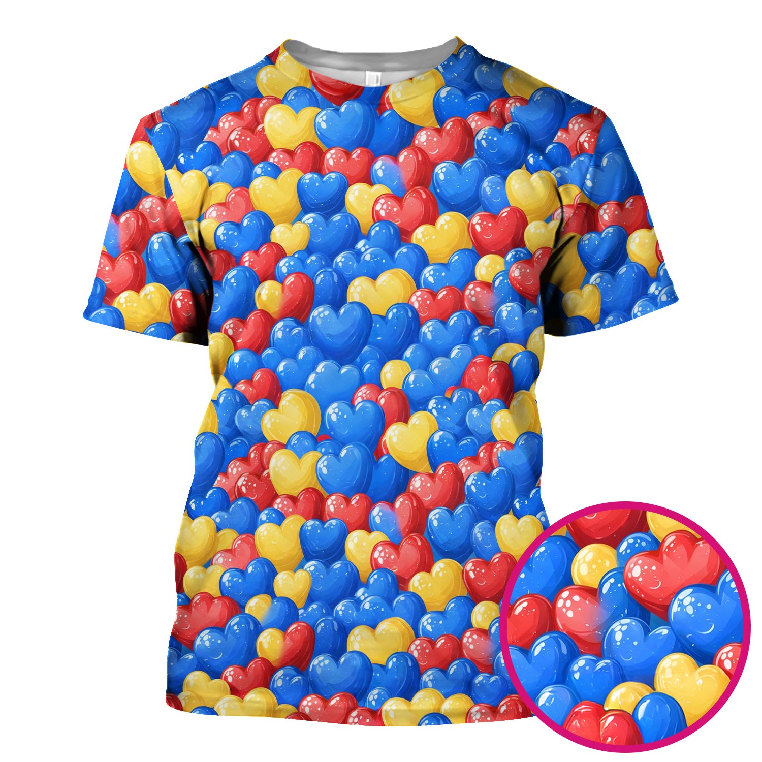 Colorful Autism Heart Pattern Scrub Top, Comfortable Scrubs for Nurses