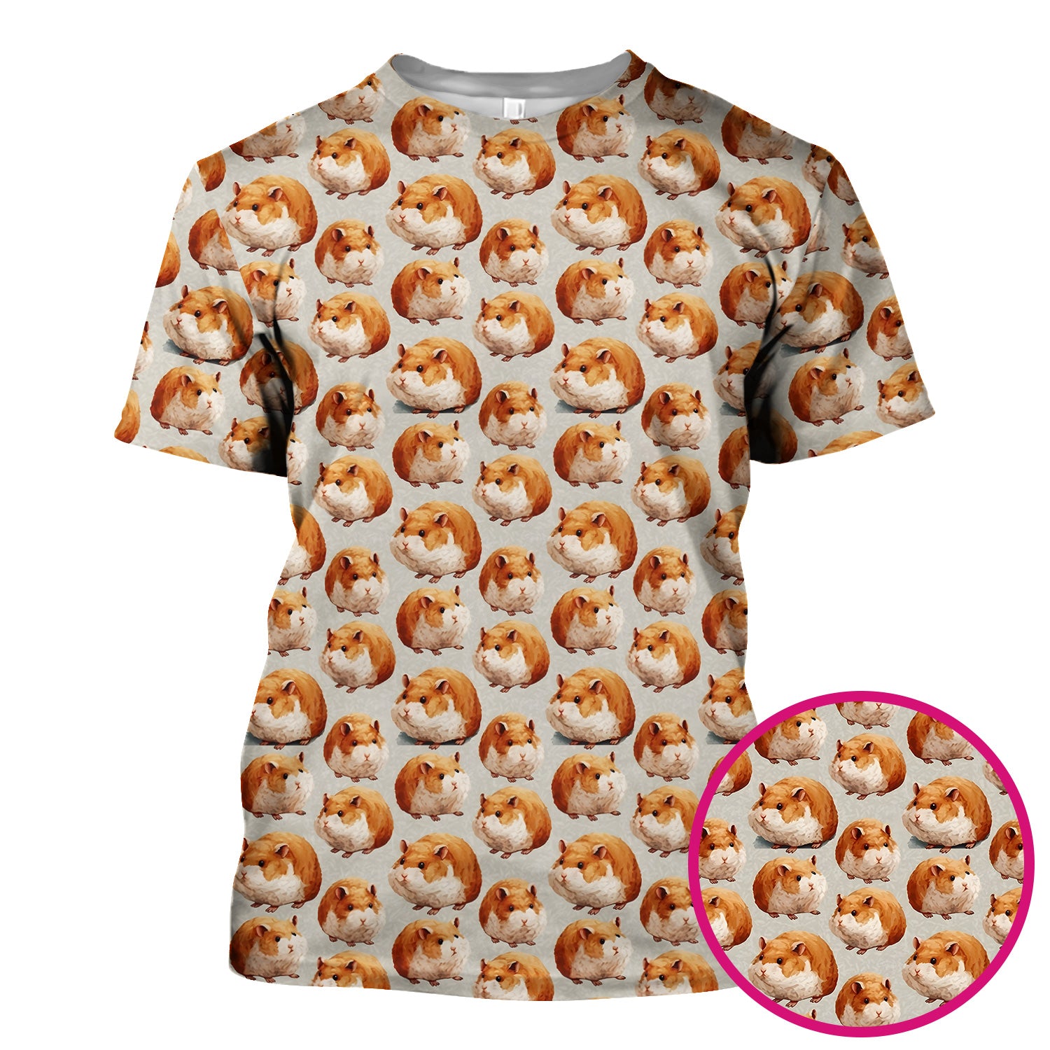 Cute Hamster Pattern Nurse Scrub Top, Comfortable Scrubs for Nurses