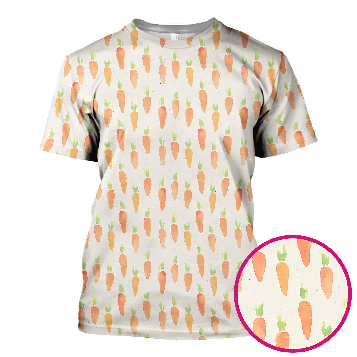 Simple Carrot Cute Pattern Scrubs Top, Comfortable Scrubs for Nurses
