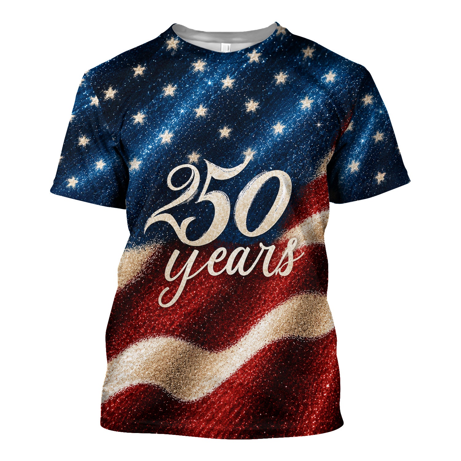 Festive American Flag 250 Years Pattern Scrub Top, Comfortable Scrubs for Nurses
