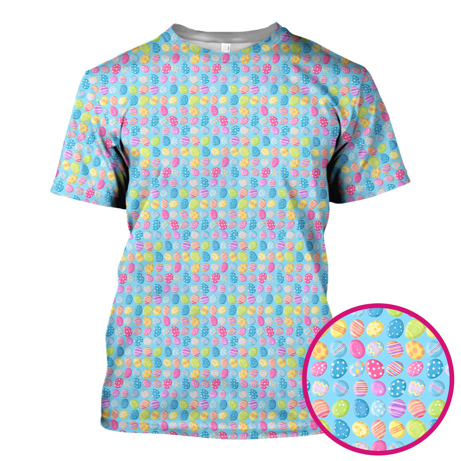 Colorful Easter Eggs Pattern Scrub Top, Comfortable Scrubs for Nurses