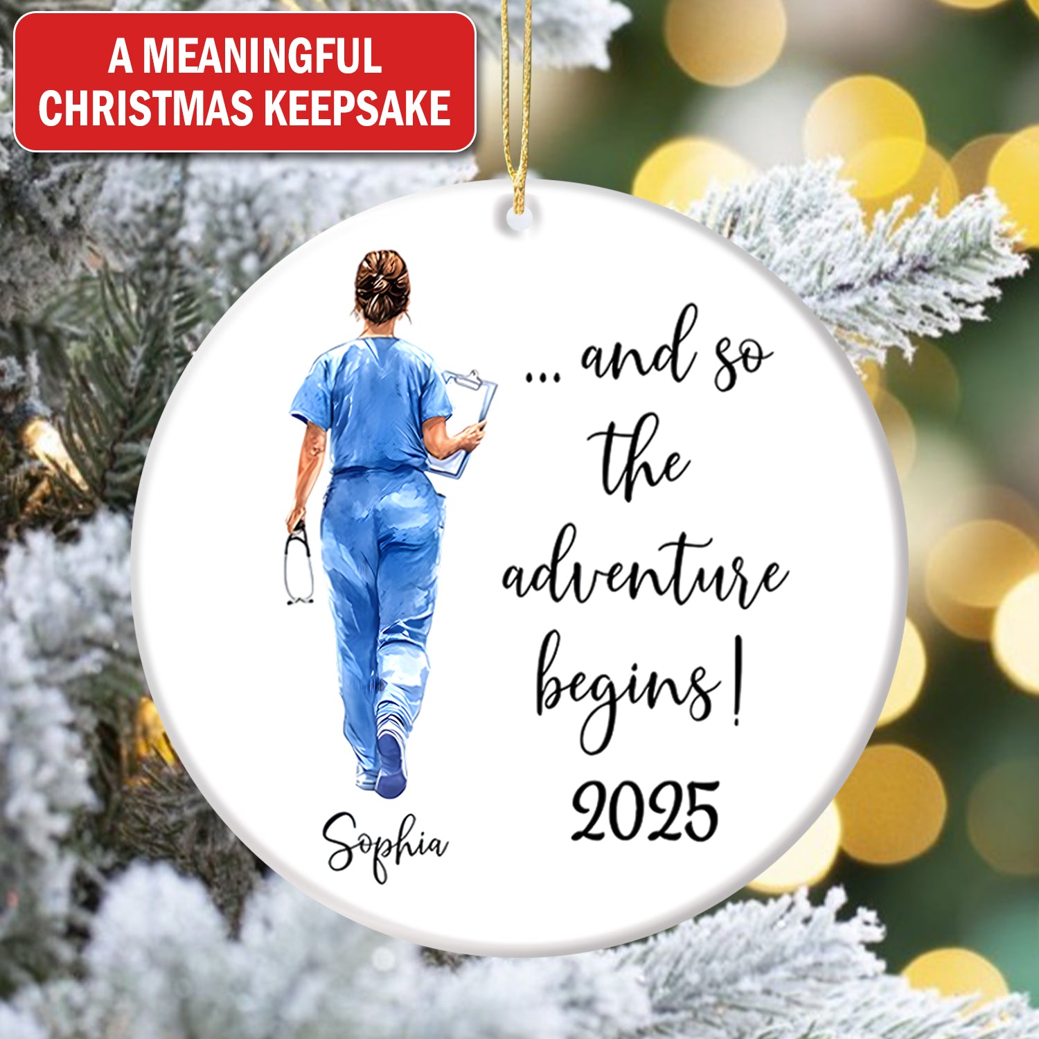 Personalized Nurse Graduation Ornament, Graduation Gift for RN LPN CNA, Christmas Gift