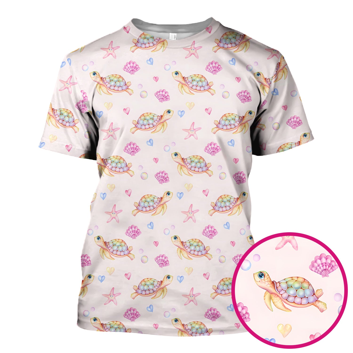 Sea Turtle Ocean Print Scrub Top, Comfortable Scrubs for Nurses