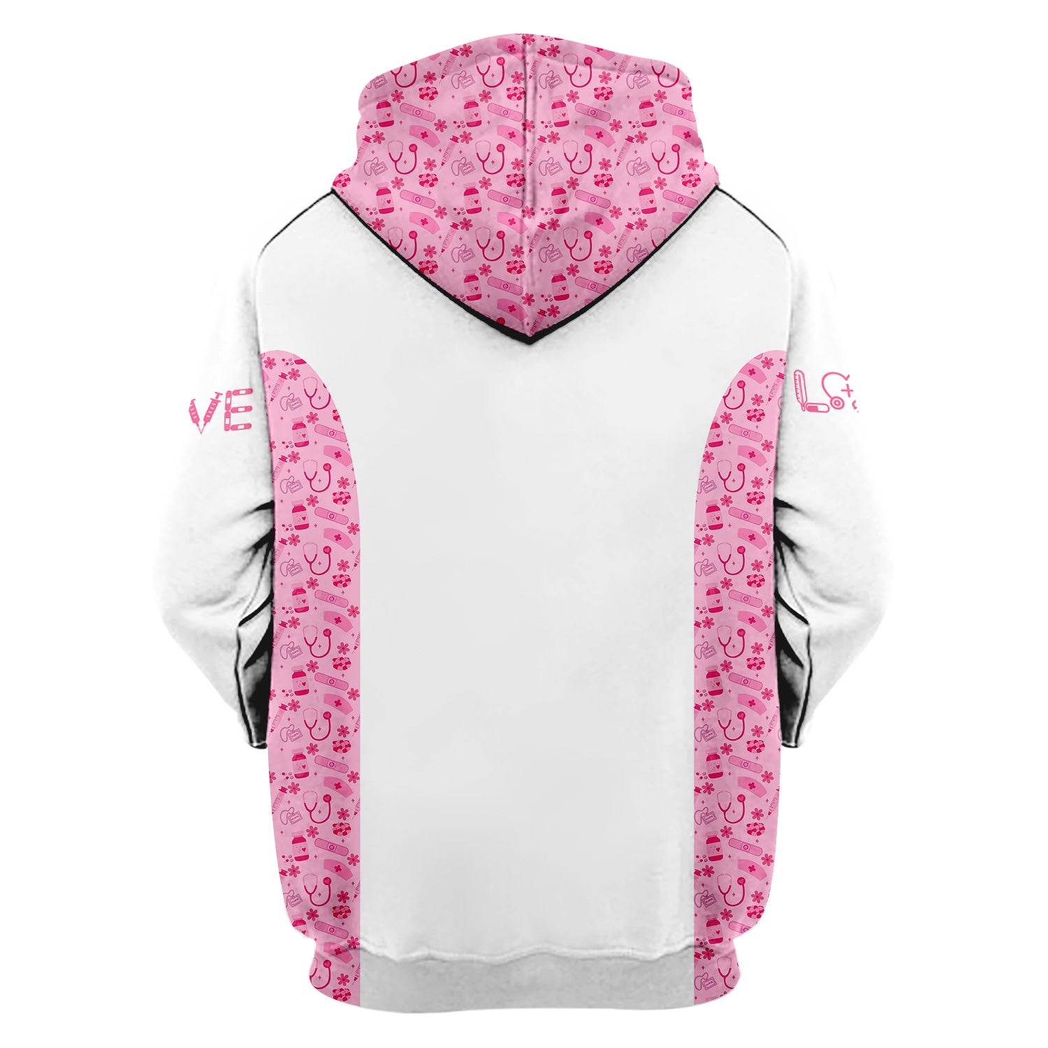 Personalized Nurse Scrubs - Pink Floral Stethoscope Design with Name Customization - Gift for RN, CNA, LPN