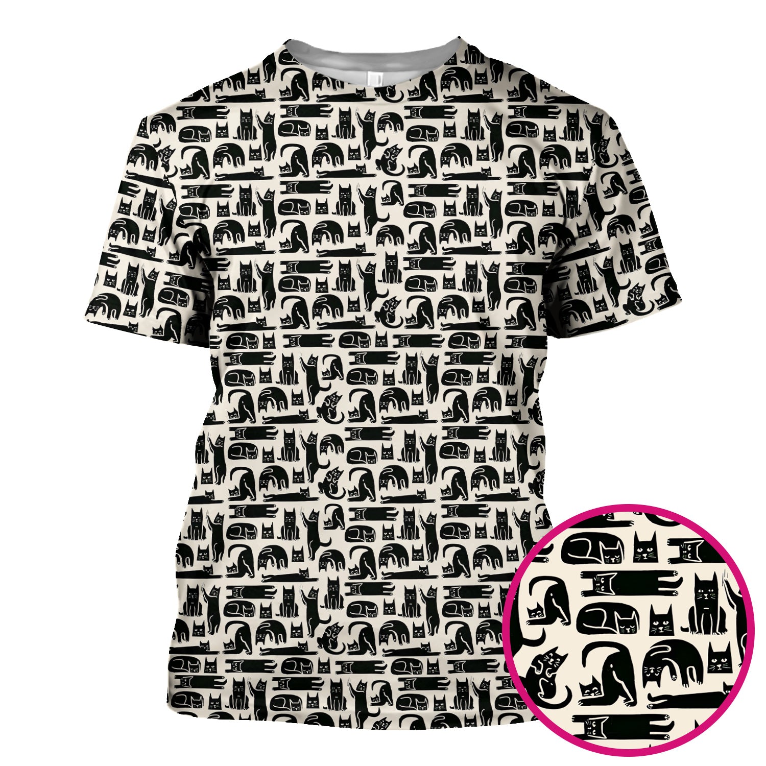Cute Funny Cat Poses Print Scrub Top, Comfortable Scrubs for Nurses