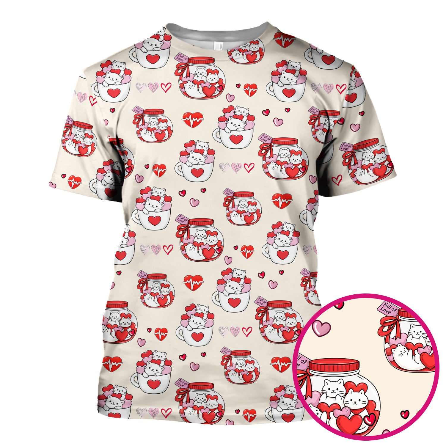 Cute Cat Valentine Nurse Scrub Top, Comfortable Scrubs for Nurses