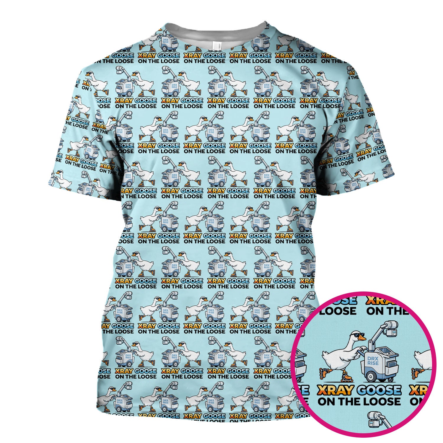 Funny Xray Goose On The Loose Pattern Scrub Top, Comfortable Scrubs for Nurses