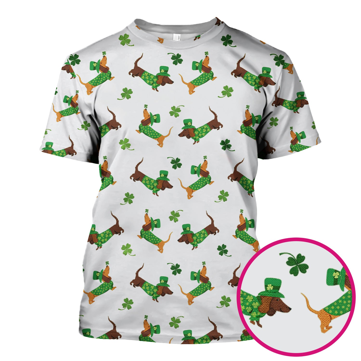 St. Patrick’s Day Dachshund Scrub Top, Funny Wiener Dog Nurse Shirt, Breathable Fabrics Nursing Uniform