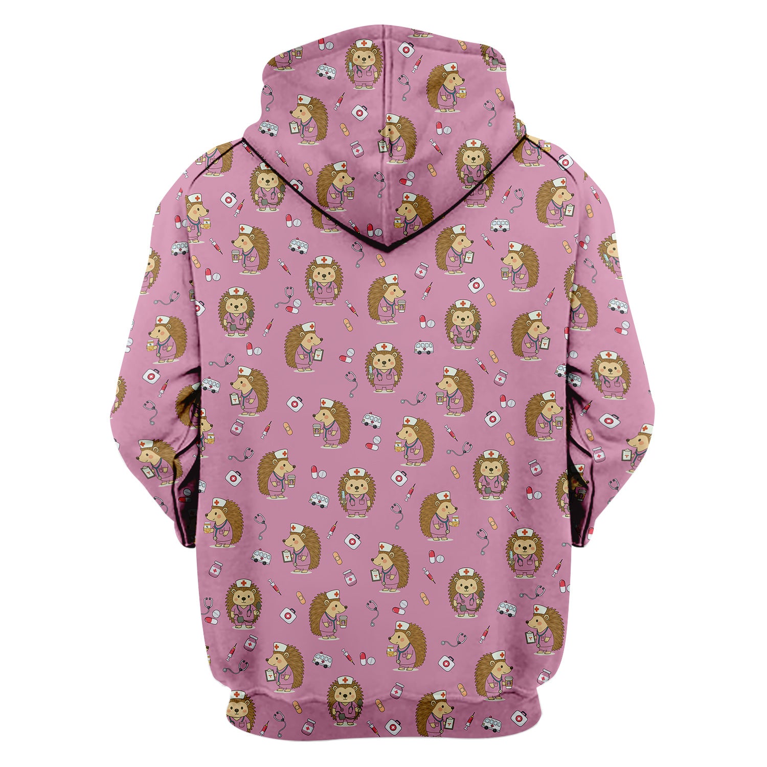 Cute Hedgehog Nurse Scrub Top - Funny Animal & Medical Design - Gift for Women RN LPN Pediatric Nurses