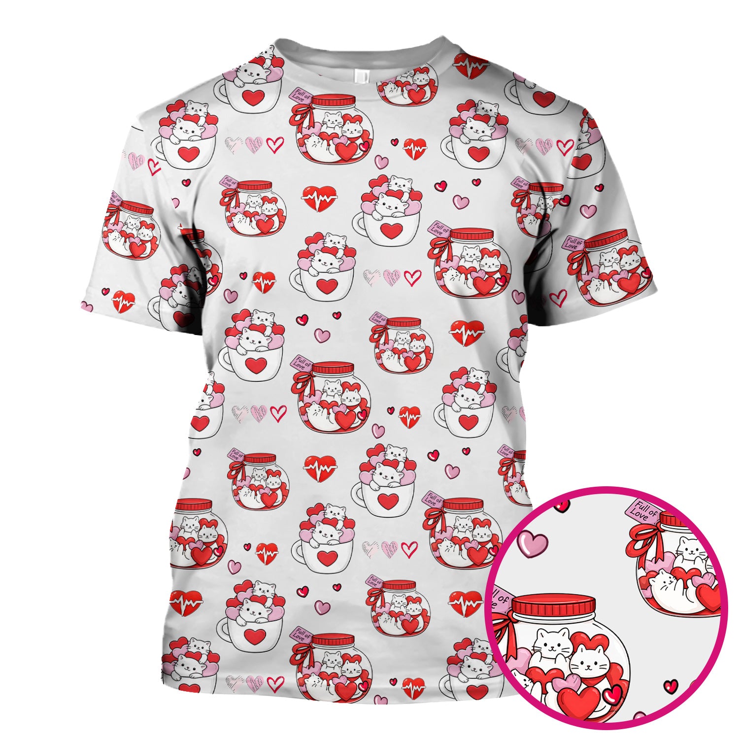 Cute Cat Valentine Nurse Scrub Top, Comfortable Scrubs for Nurses