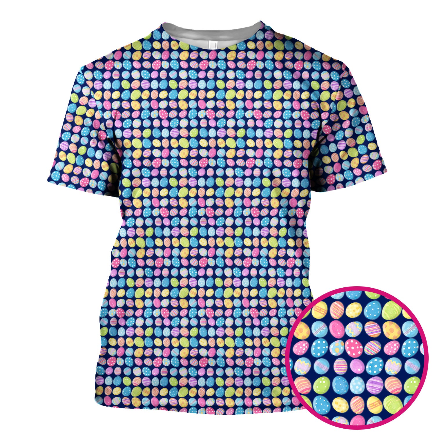 Colorful Easter Eggs Pattern Scrub Top, Comfortable Scrubs for Nurses