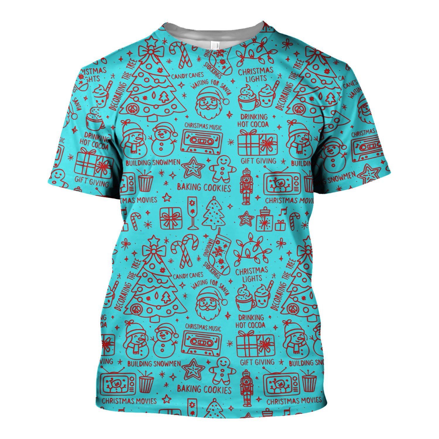 Christmas Pattern Scrub Top, Holiday Baking Cookies Nurse Shirt, Cute Medical Uniform Gift for RN, LPN, Healthcare Worker