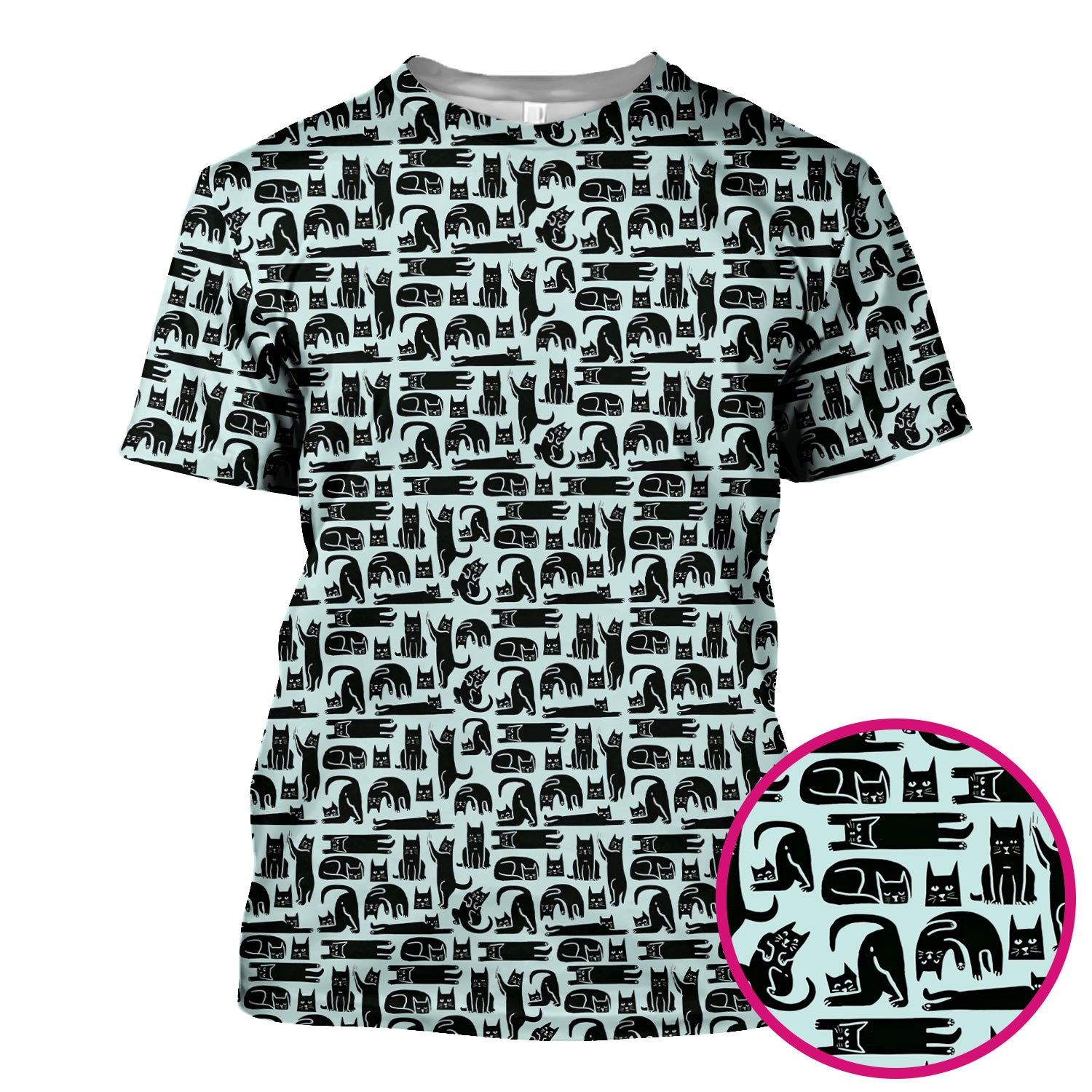 Cute Funny Cat Poses Print Scrub Top, Comfortable Scrubs for Nurses