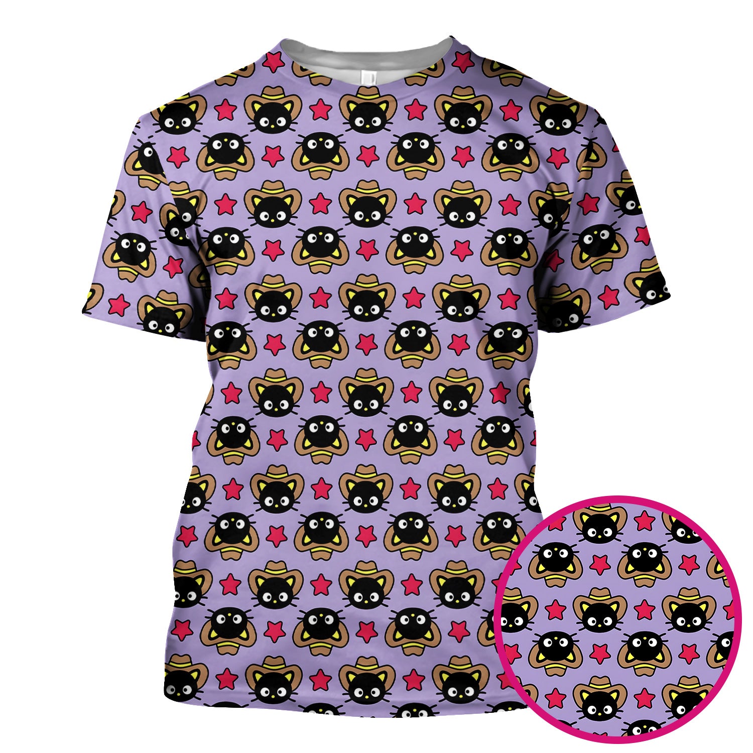 Cute Cartoon Cowboy Cat PatternScrub Top, Comfortable Scrubs for Nurses