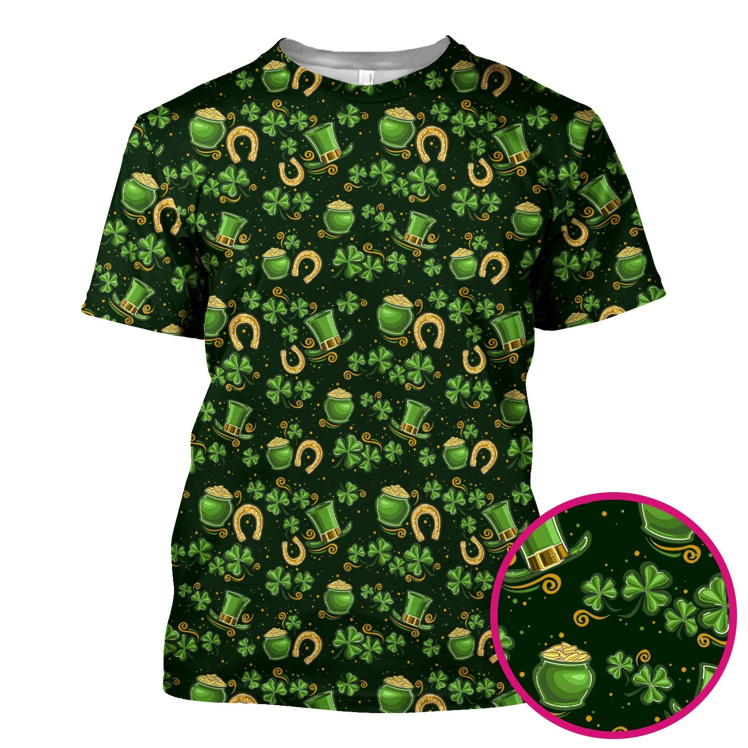 St. Patrick Shamrock Pattern Scrub Top, Comfortable Scrubs for Nurses