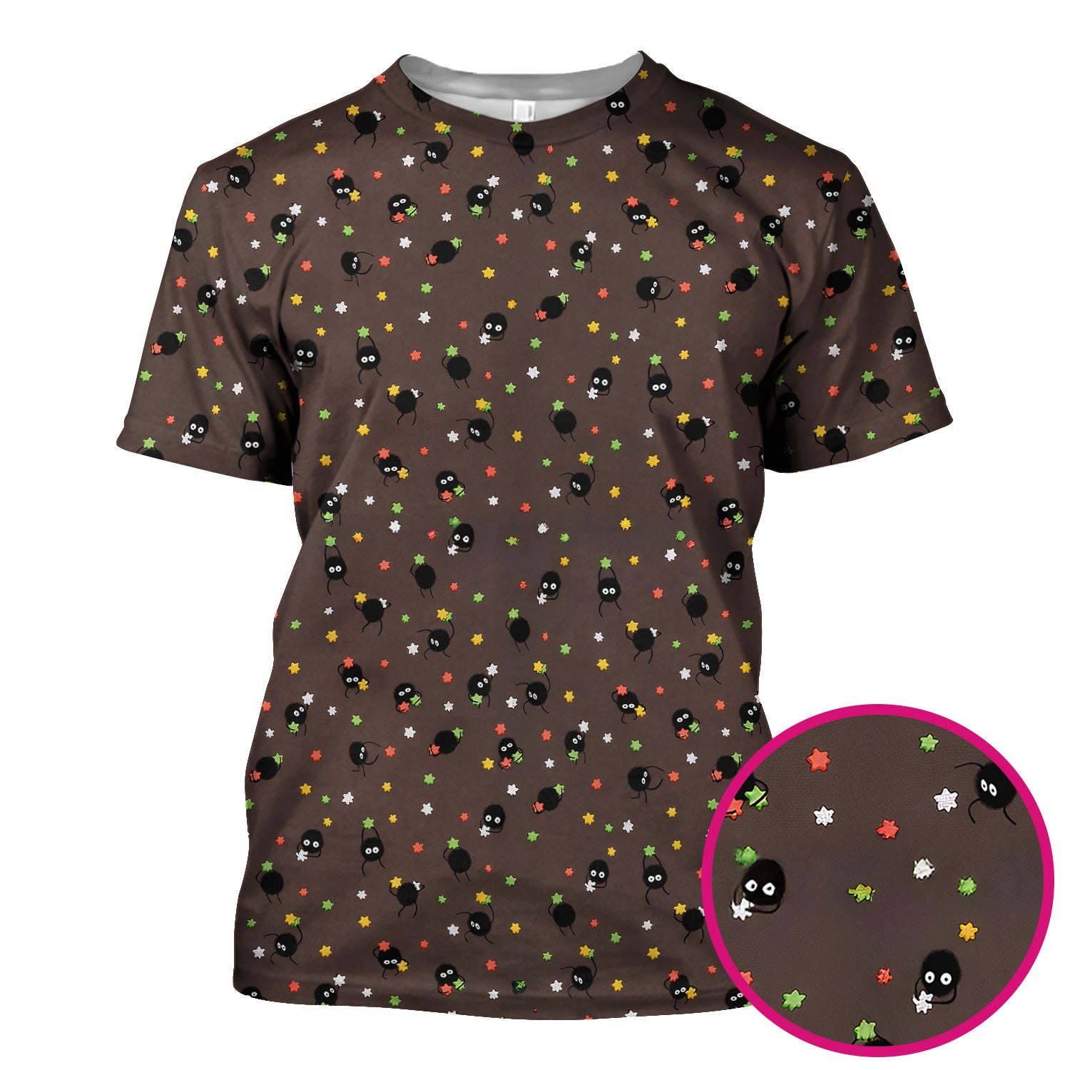 Funny Spider Pattern Pattern Pattern Scrub Top, Cartoon Spider Pattern Nursing Uniform For Women