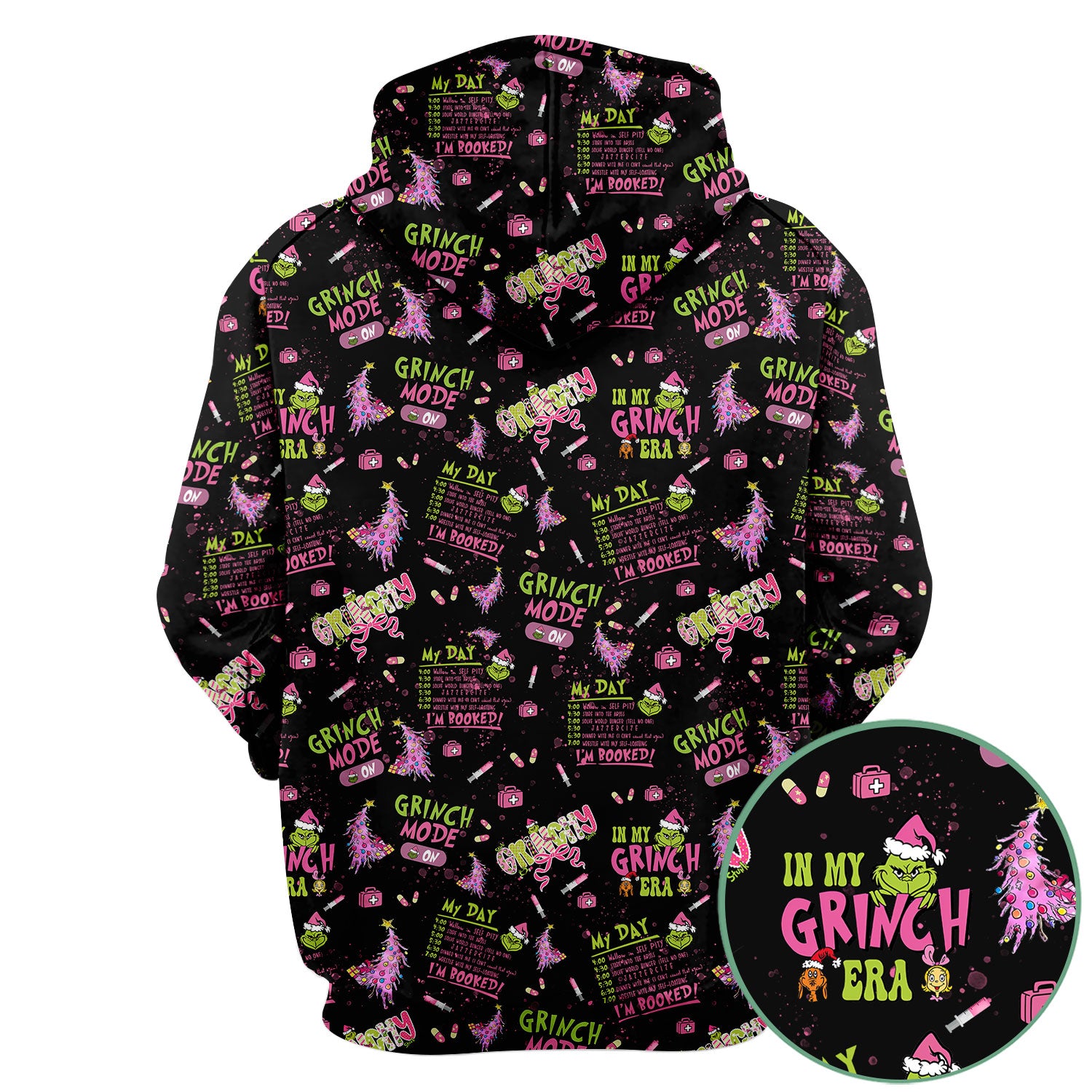 I’m Booked Funny Christmas Scrub for Women - Grinch Mode On Holiday Nurse Uniform Shirt - Grinchmas Gift for RN CNA LPN