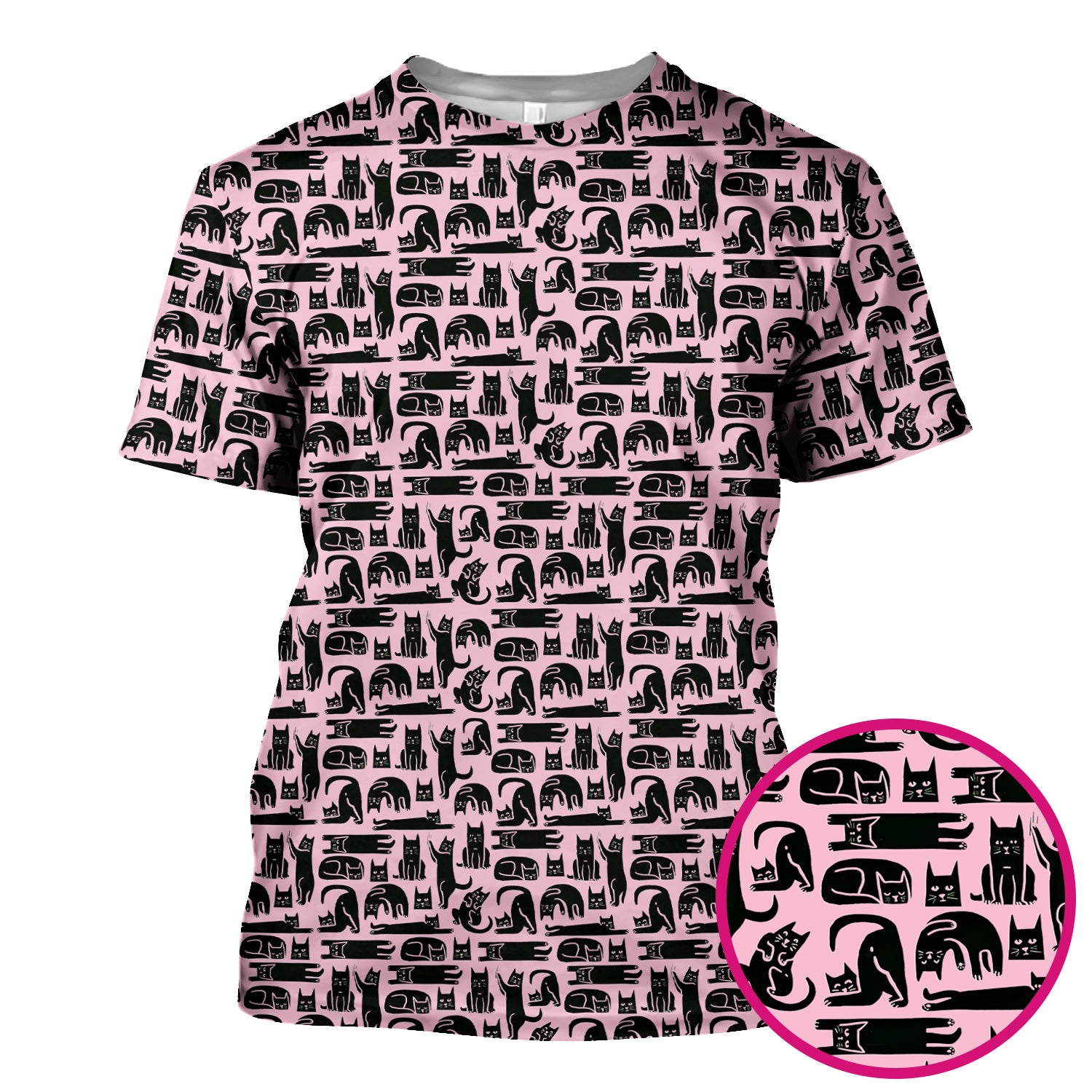 Cute Funny Cat Poses Print Scrub Top, Comfortable Scrubs for Nurses