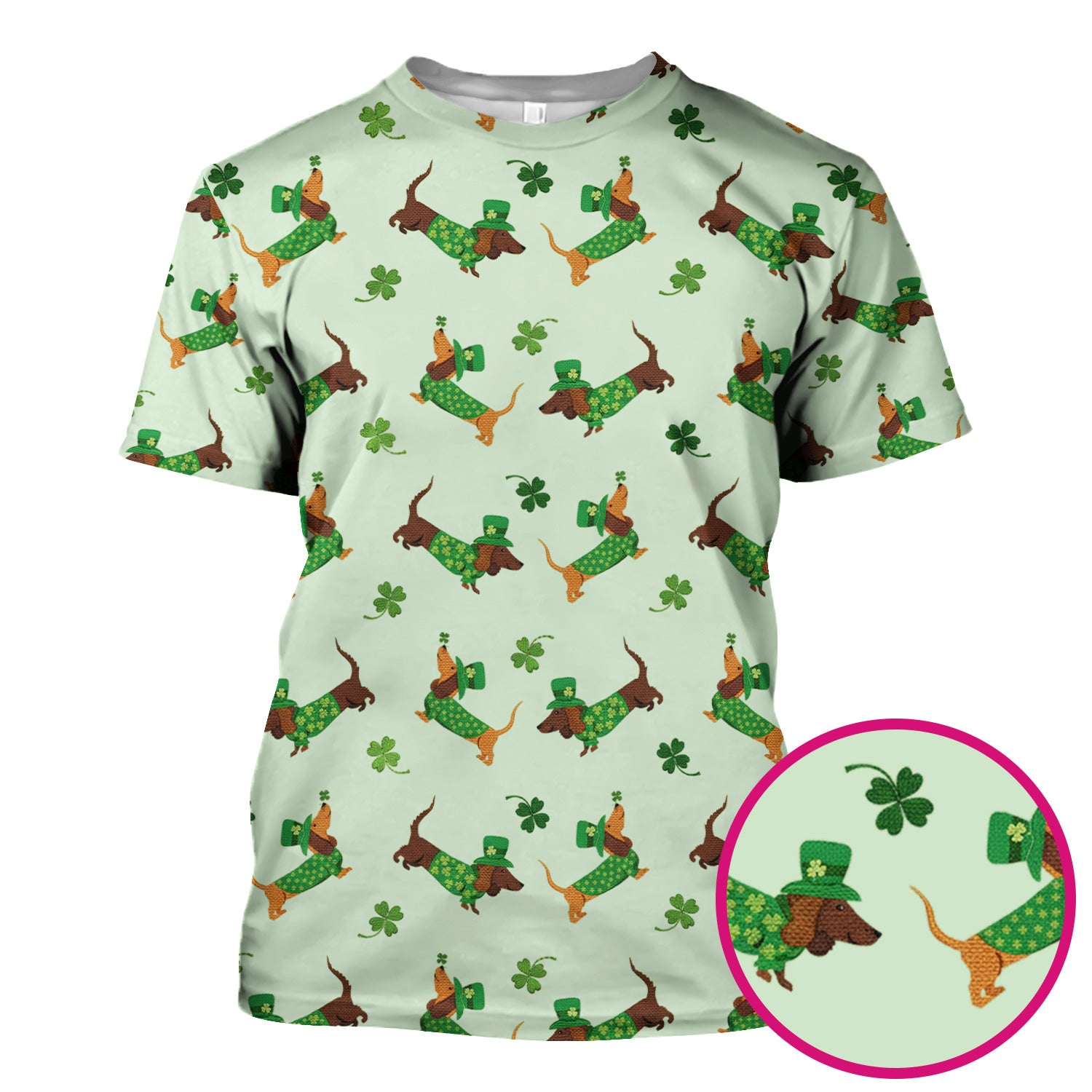 St. Patrick’s Day Dachshund Scrub Top, Funny Wiener Dog Nurse Shirt, Breathable Fabrics Nursing Uniform