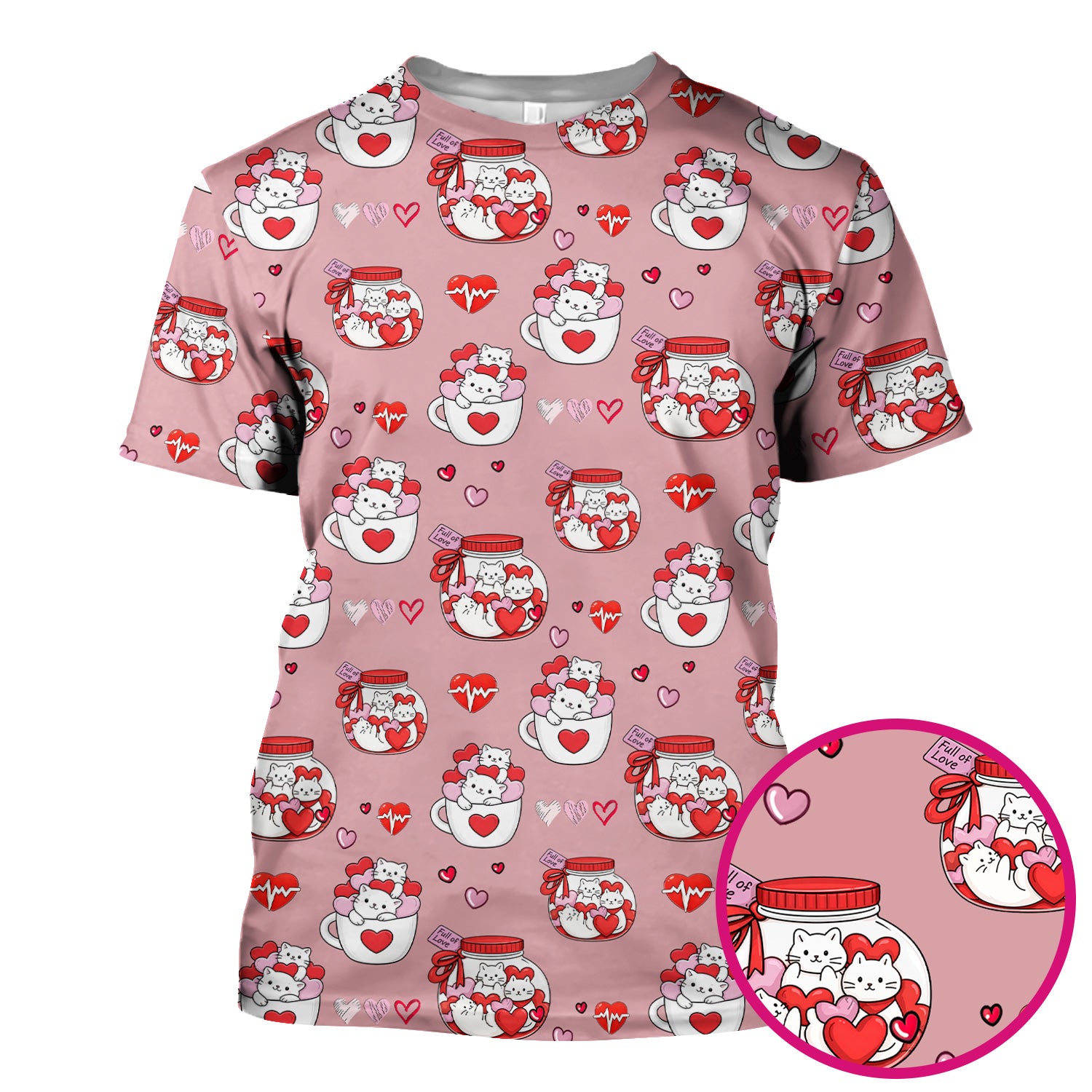 Cute Cat Valentine Nurse Scrub Top, Comfortable Scrubs for Nurses