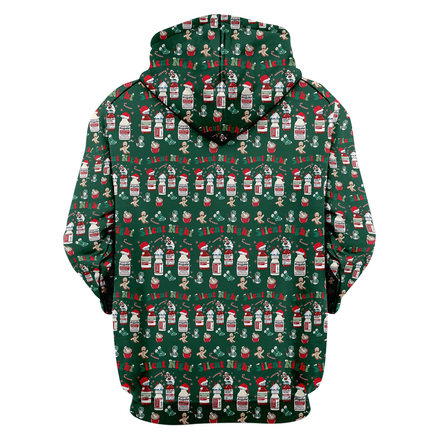 Funny Nurse Christmas Scrub Top - Silent Night & Medication Design - Holiday Gift for RN LPN CNA