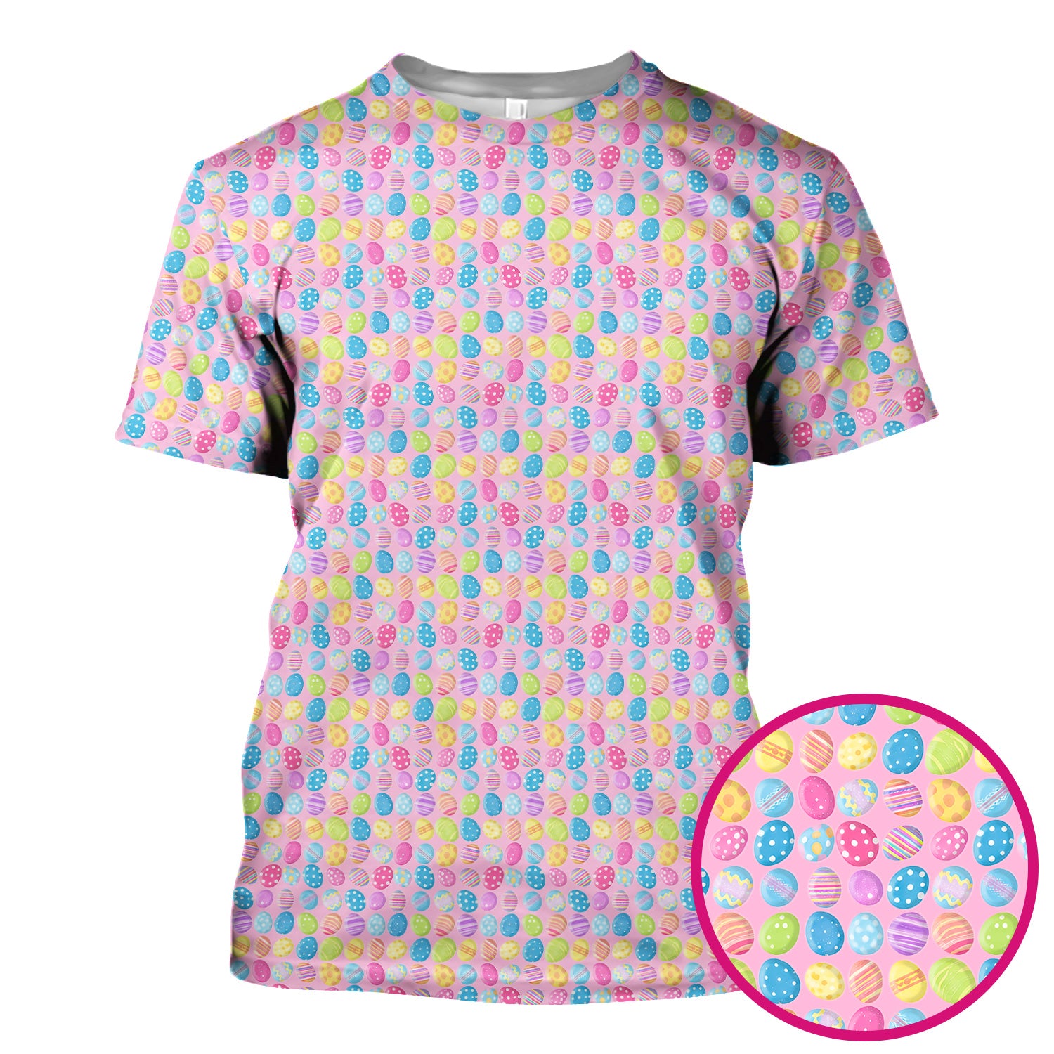 Colorful Easter Eggs Pattern Scrub Top, Comfortable Scrubs for Nurses