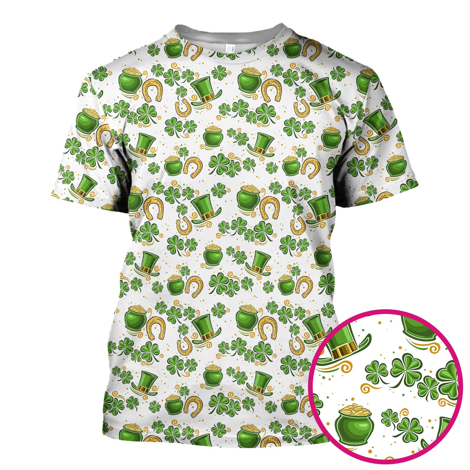 St. Patrick Shamrock Pattern Scrub Top, Comfortable Scrubs for Nurses