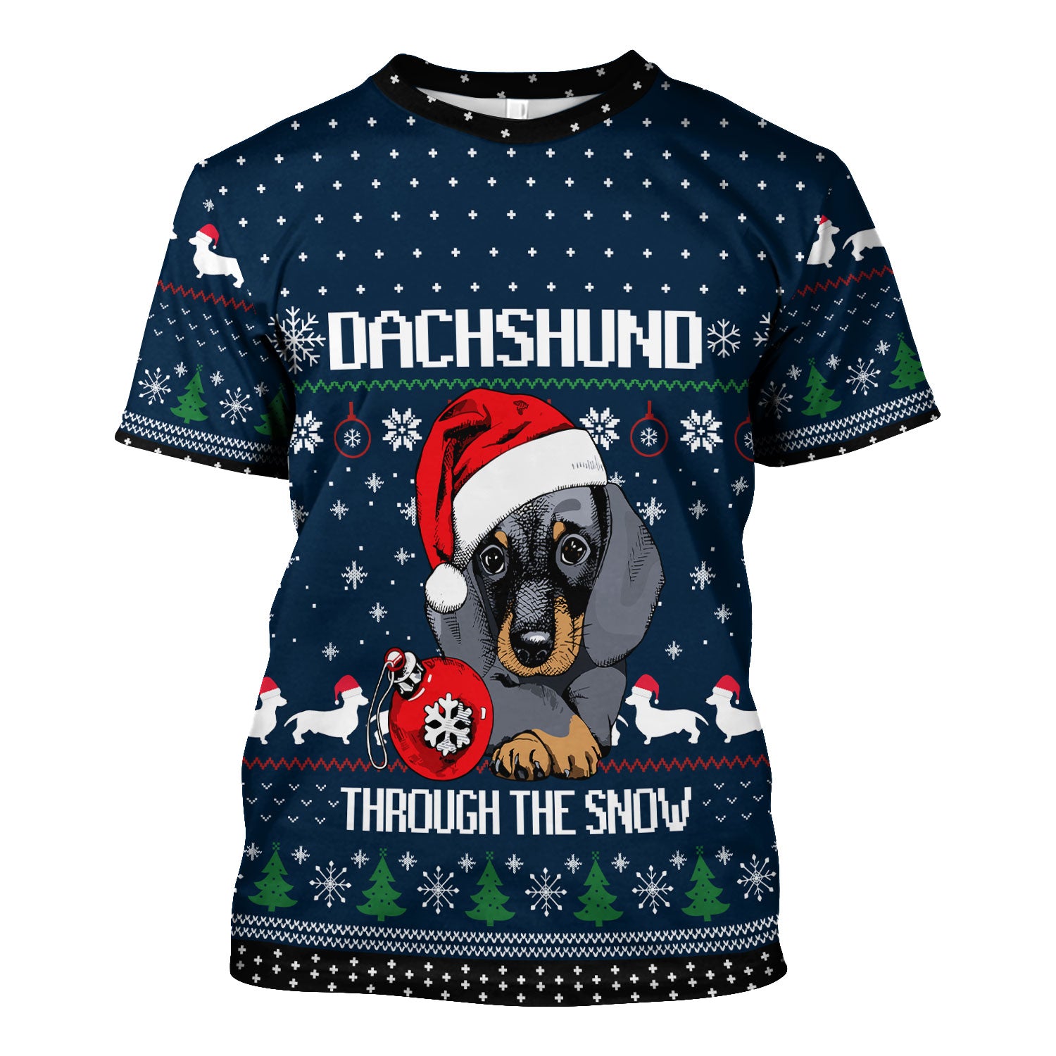 Dachshund Christmas Scrub Top - Funny Sausage Dog Nurse Shirt - Cute Holiday Scrubs for Women RN LPN CNA Gift