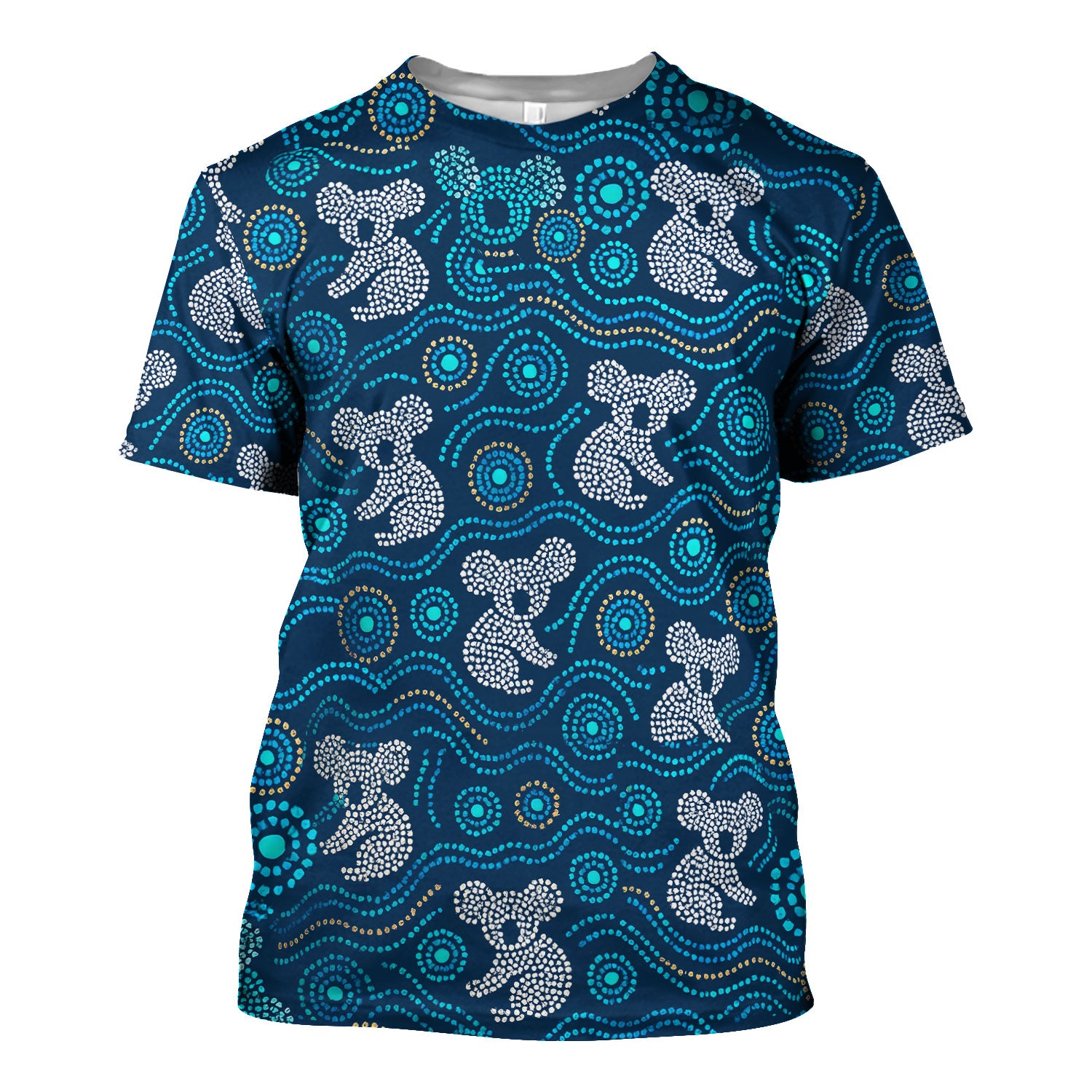 Australian Koala Aboriginal Dot Art Scrub Top, Aboriginal Pattern Shirt, Breathable Nursing Uniform