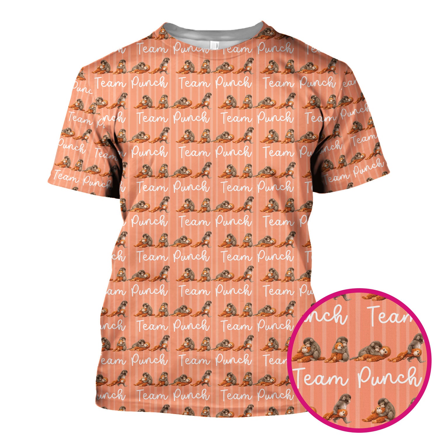 Funny Monkey Team Punch Scrub Top, Breathable Fabrics Nursing Uniform