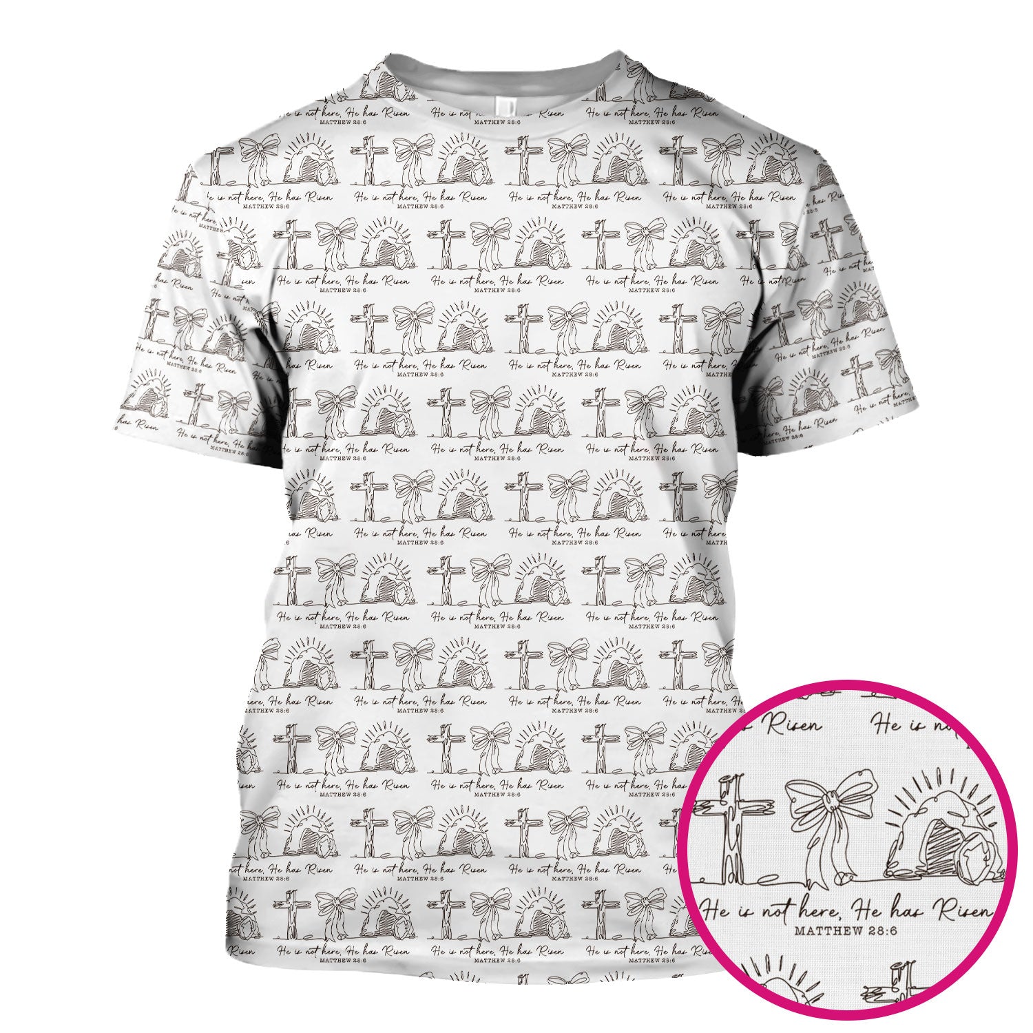Christian Cross He Is Risen Pattern Scrubs Top, Comfortable Scrubs for Nurses
