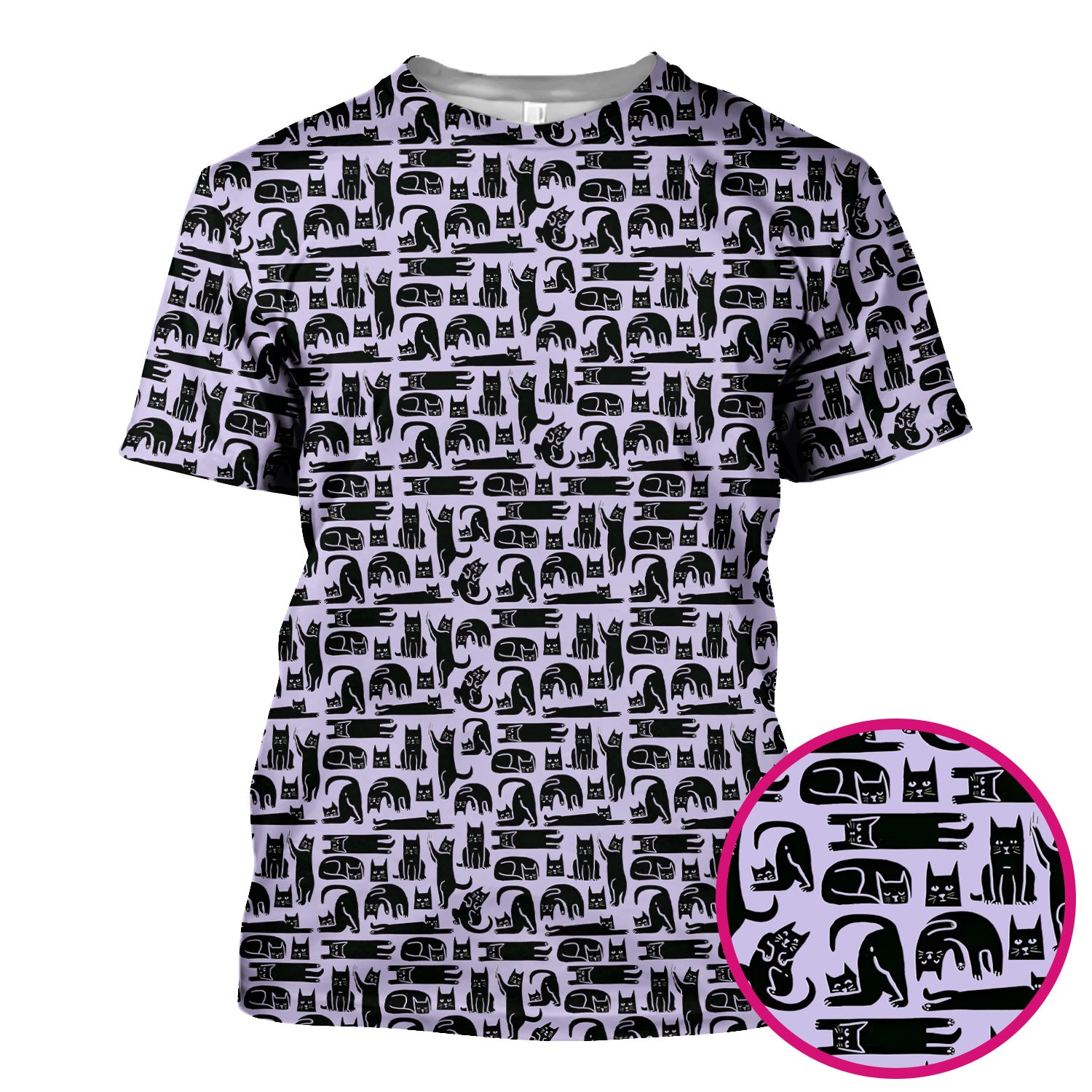 Cute Funny Cat Poses Print Scrub Top, Comfortable Scrubs for Nurses