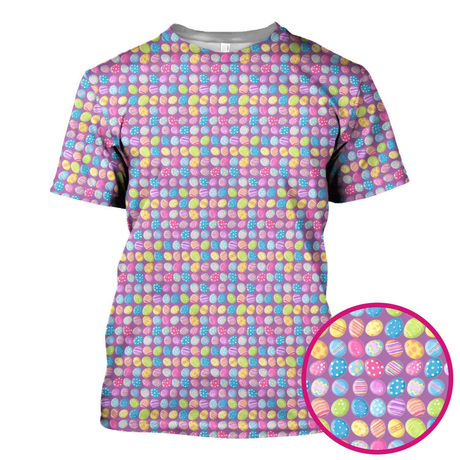 Colorful Easter Eggs Pattern Scrub Top, Comfortable Scrubs for Nurses