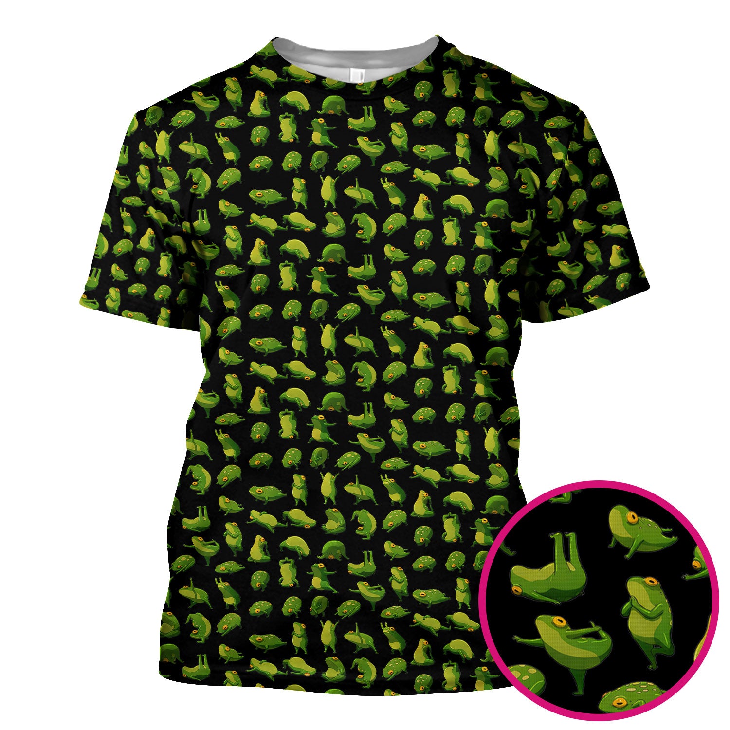 Cute Frog Cartoon Pattern Scrub Top, Comfortable Scrubs for Nurses