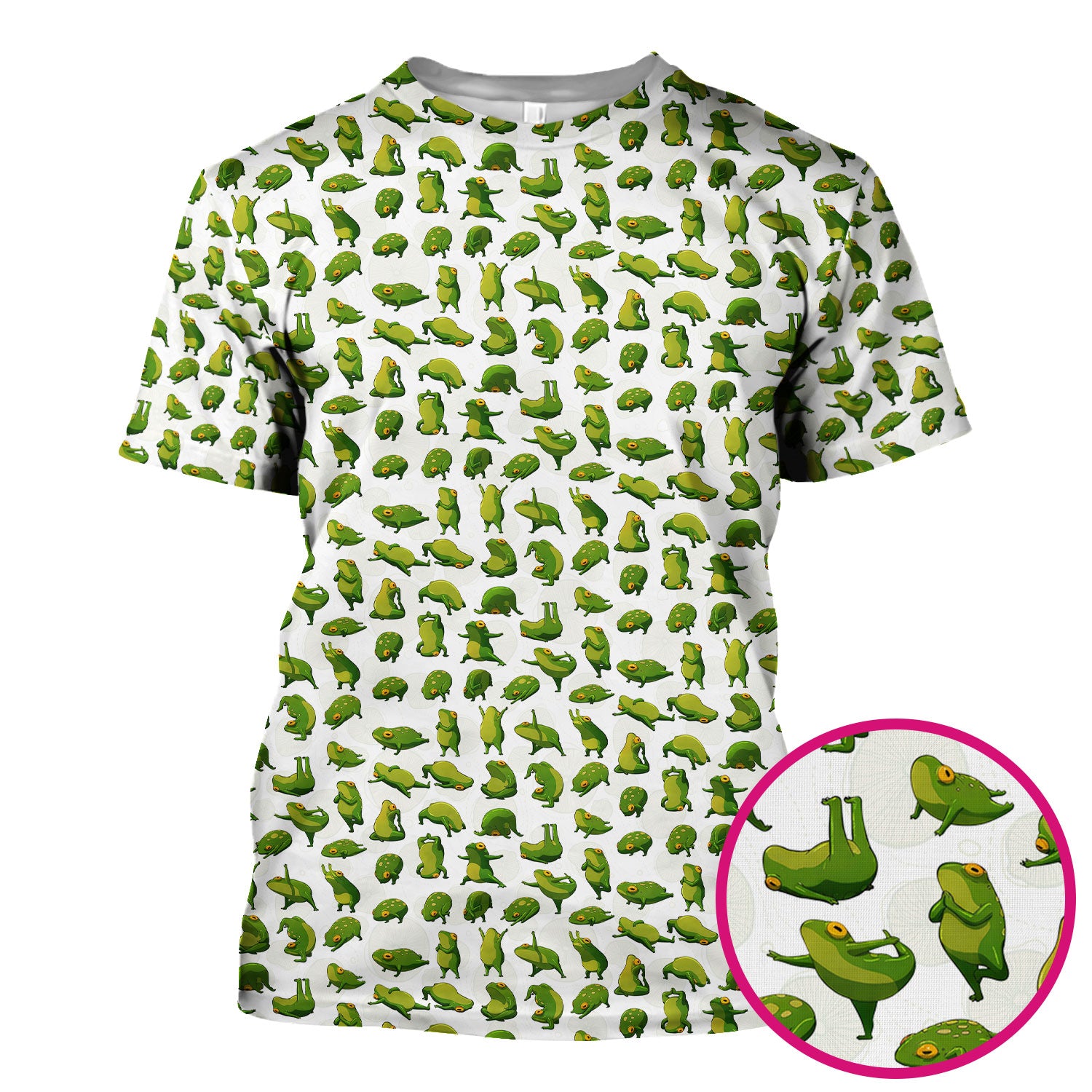Cute Frog Cartoon Pattern Scrub Top, Comfortable Scrubs for Nurses